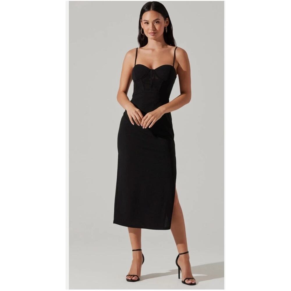 Astr Black Midi Dress
